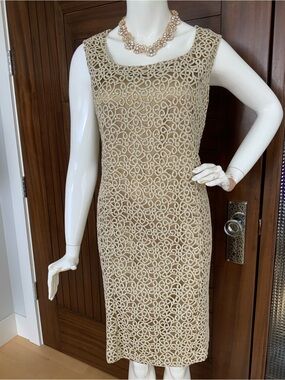 JONES NEW YORK Gold Dress, Sz 14, NWT
